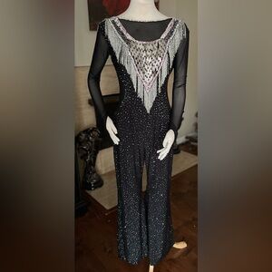 Latin Rhythm WestCoast swing competition Dance Costume/ pantsuit size M/L